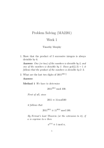 Problem Solving (MA2201) Week 1