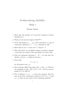 Problem Solving (MA2201) Week 1