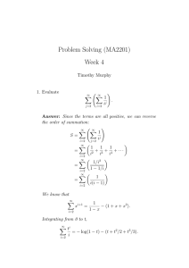Problem Solving (MA2201) Week 4