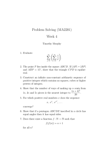 Problem Solving (MA2201) Week 4