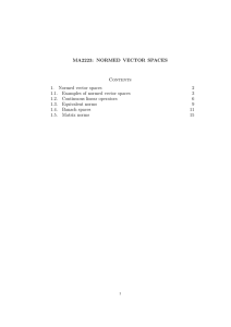 MA2223: NORMED VECTOR SPACES Contents 1. Normed vector spaces