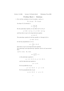Problem Sheet 1 – Solutions