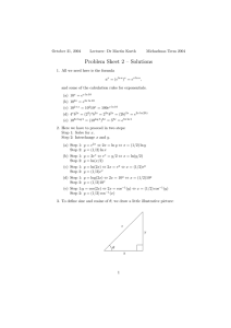 Problem Sheet 2 – Solutions