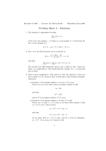 Problem Sheet 3 – Solutions