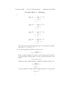 Problem Sheet 4 – Solutions