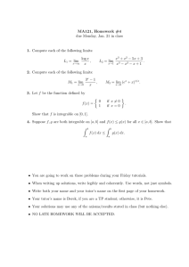 MA121, Homework #4 due Monday, Jan. 21 in class x