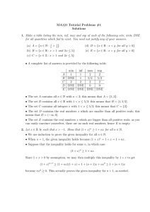 MA121 Tutorial Problems #1 Solutions