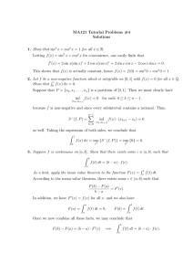 MA121 Tutorial Problems #4 Solutions Show that f