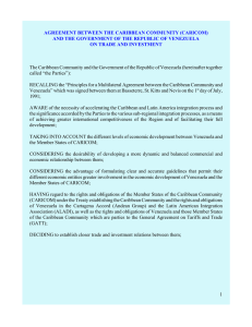 AGREEMENT BETWEEN THE CARIBBEAN COMMUNITY (CARICOM) ON TRADE AND INVESTMENT