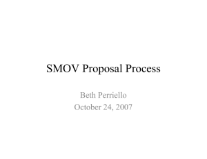 SMOV Proposal Process Beth Perriello October 24, 2007
