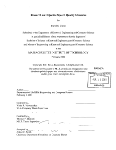 Research on  Objective  Speech  Quality Measures