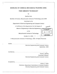 MODELING  OF  CHEMICAL  MECHANICAL  POLISHING ... FIXED  ABRASIVE  TECHNOLOGY