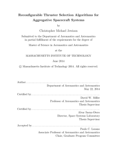 Reconfigurable Thruster Selection Algorithms for Aggregative Spacecraft Systems Christopher Michael Jewison