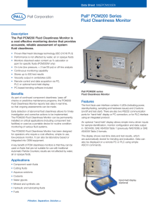 Pall PCM200 Series Fluid Cleanliness Monitor Description