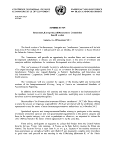 CONF&Eacute;RENCE DES NATIONS UNIES SUR UNITED NATIONS CONFERENCE ON TRADE AND DEVELOPMENT