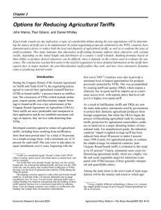 Options for Reducing Agricultural Tariffs Chapter 2