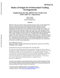 WPS4016 Rules of Origin for Preferential Trading Arrangements