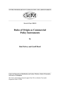 Rules of Origin as Commercial Policy Instruments by Rod Falvey and Geoff Reed