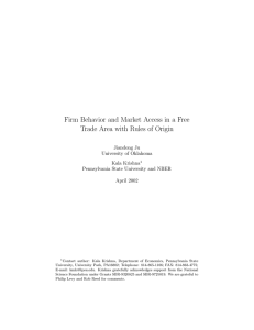 Firm Behavior and Market Access in a Free Jiandong Ju