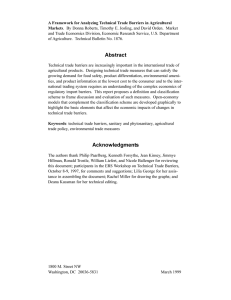 A Framework for Analyzing Technical Trade Barriers in Agricultural Markets