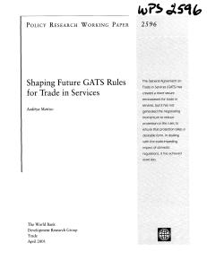Shaping Future GATS Rules for Trade in Services