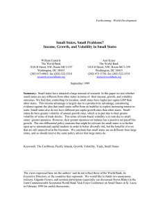 Small States, Small Problems? Income, Growth, and Volatility in Small States