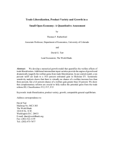 Trade Liberalization, Product Variety and Growth in a