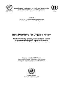 Best Practices for Organic Policy CBTF  What developing country Governments can do