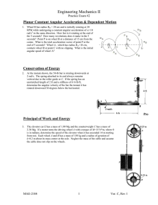 Engineering Mechanics II  Planar Constant Angular Acceleration &amp; Dependent Motion