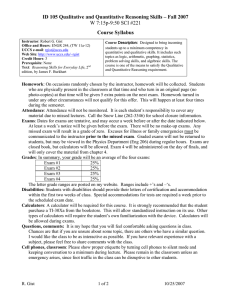 ID 105 Qualitative and Quantitative Reasoning Skills – Fall 2007