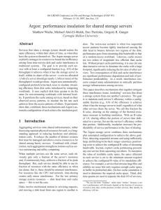 Argon: performance insulation for shared storage servers Abstract Carnegie Mellon University