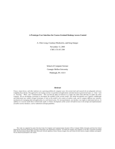 A Prototype User Interface for Coarse-Grained Desktop Access Control CMU-CS-03-200