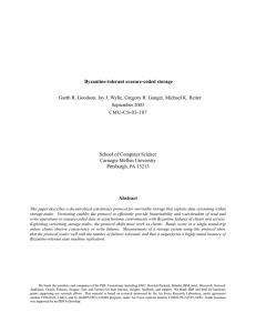 Byzantine-tolerant erasure-coded storage September 2003 CMU-CS-03-187