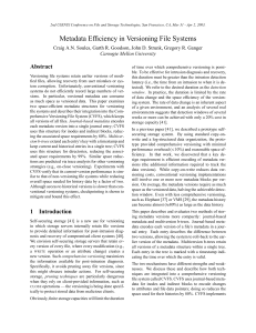 Metadata Efficiency in Versioning File Systems Abstract Carnegie Mellon University
