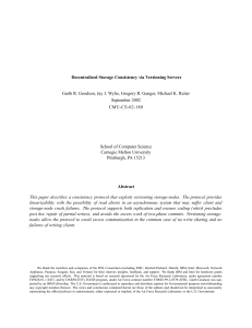 Decentralized Storage Consistency via Versioning Servers September 2002 CMU-CS-02-180