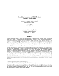 Examining Semantics In Multi-Protocol Network File Systems Abstract Information Networking Institute