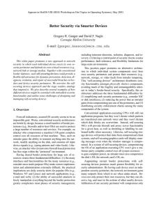 Better Security via Smarter Devices E-mail: Carnegie Mellon University
