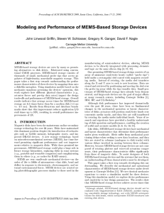 Modeling and Performance of MEMS-Based Storage Devices ABSTRACT Carnegie Mellon University