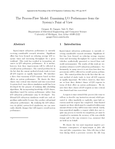 The Process-Flow Model: Examining I/O Performance from the