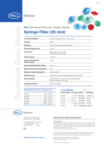 Syringe Filter (25 mm) Pall PharmAssure