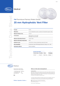 25 mm Hydrophobic Vent Filter Pall PharmAssure