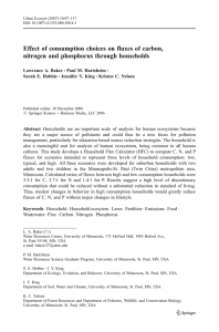 Effect of consumption choices on fluxes of carbon, Lawrence A. Baker