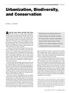 Urbanization, Biodiversity, and Conservation A Articles