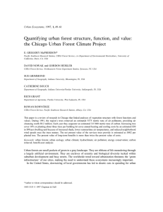 Quantifying urban forest structure, function, and value: E. GREGORY McPHERSON* Urban Ecosystems,