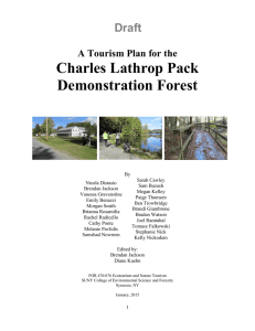 Charles Lathrop Pack Demonstration Forest Draft A Tourism Plan for the