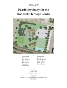 Feasibility Study for the Hancock Heritage Center DRAFT