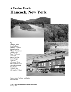 Hancock, New York A Tourism Plan for