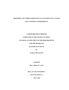 ABOLISHING MULTIDRUG RESISTANCE IN CULTURED LUNG CANCER CELLS WITH RNA INTERFERENCE.
