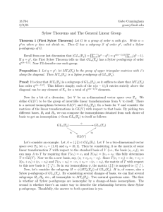 Sylow Theorems and The General Linear Group