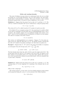 18.704 Supplementary Notes February 4, 2005 Orbits and counting formulas